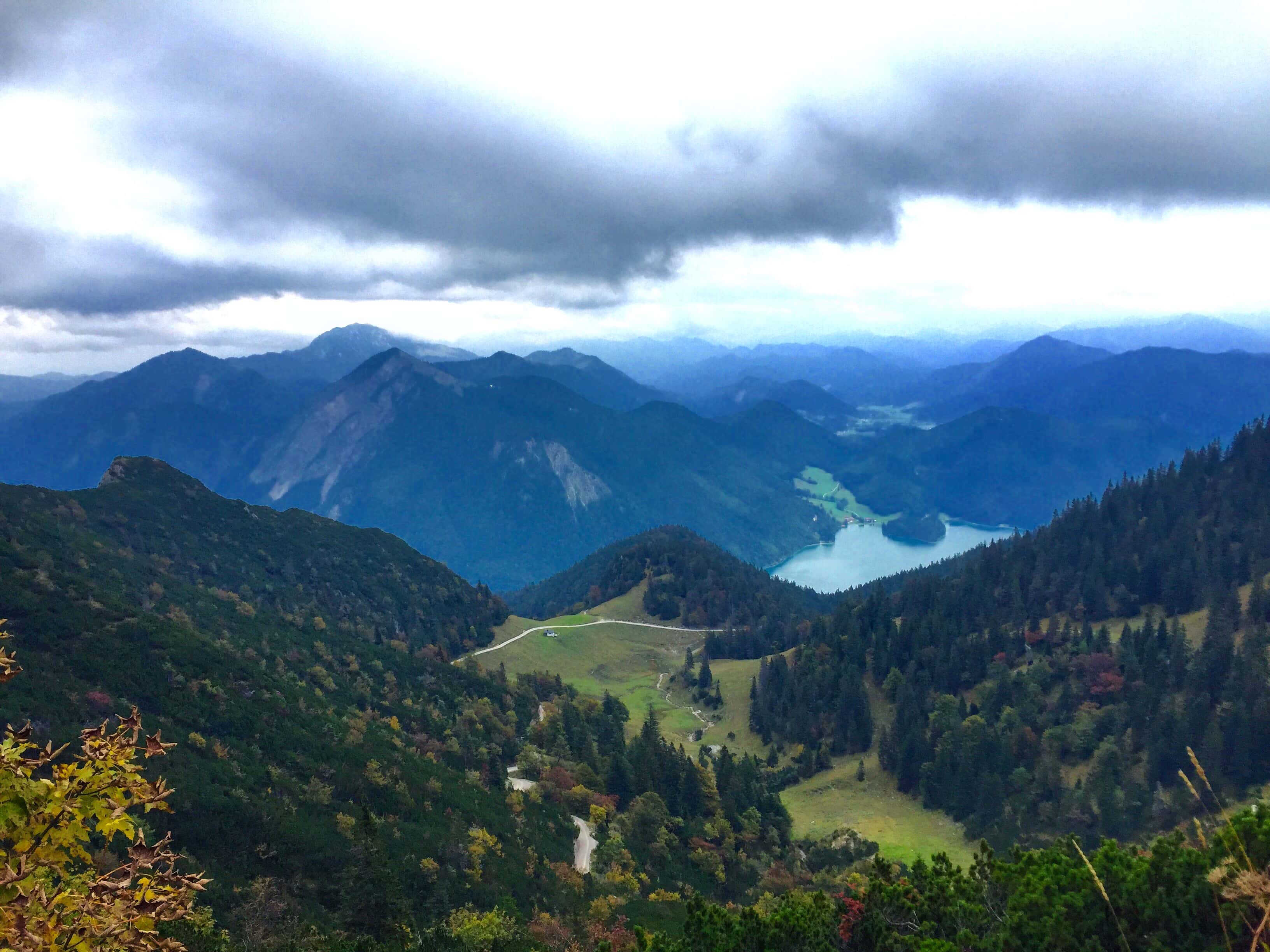 Walchensee from the top of Herzogstand in southern Germany