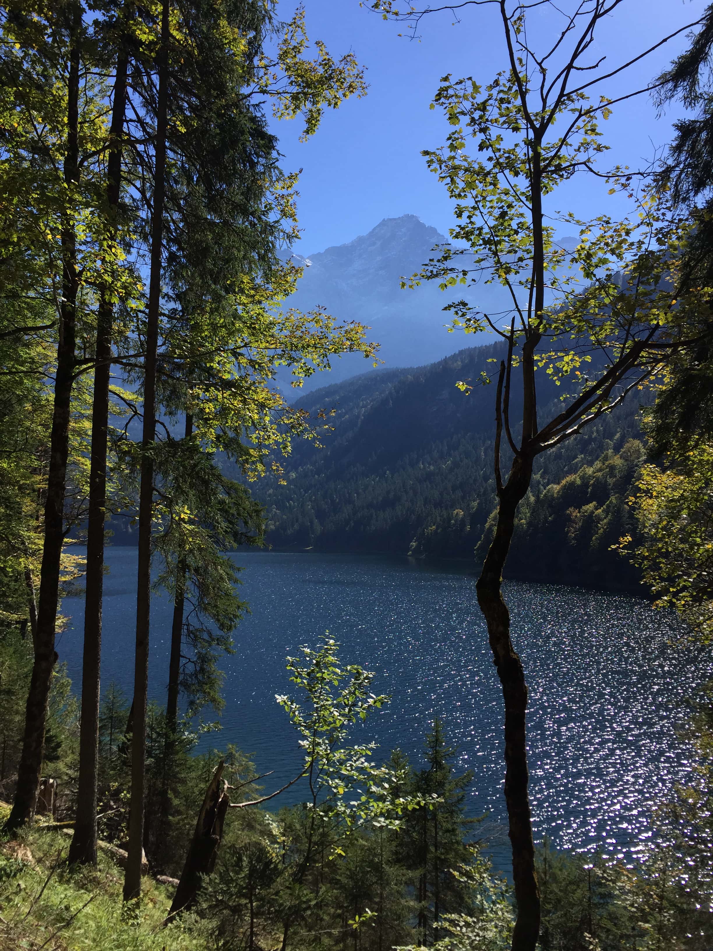 Zugspitze in the background of Eibsee. Best towns Bavarian Alps