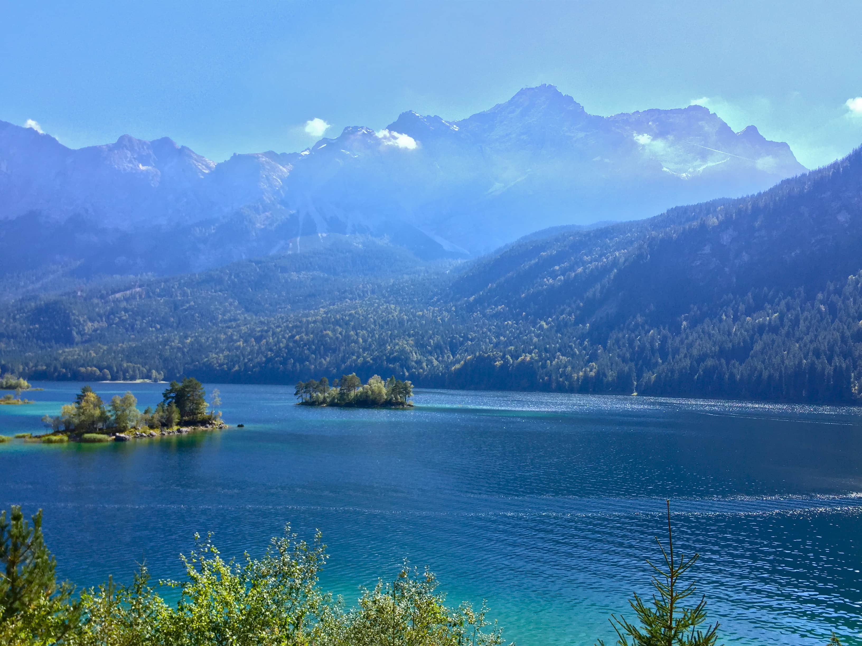 Eibsee in Garmisch-Partenkirchen. One of the most beautiful towns in the Bavarian Alps