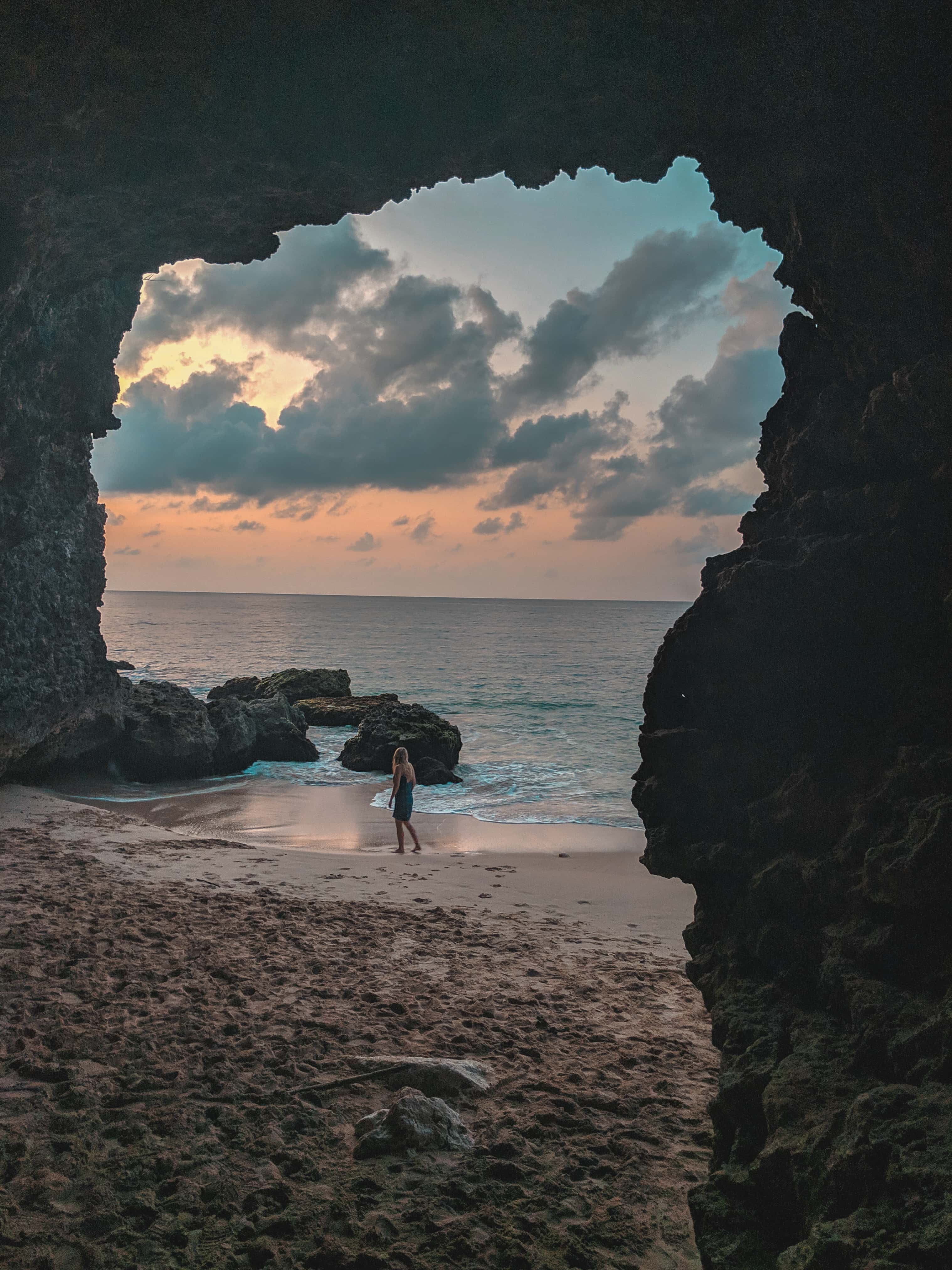 Tegal Wangi Beach Cave and Natural Pools hidden gem in Bali, Indonesia