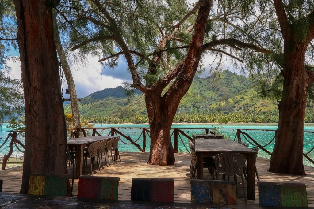 A View of the Ocean From Coco Beach Restaurant in Moorea