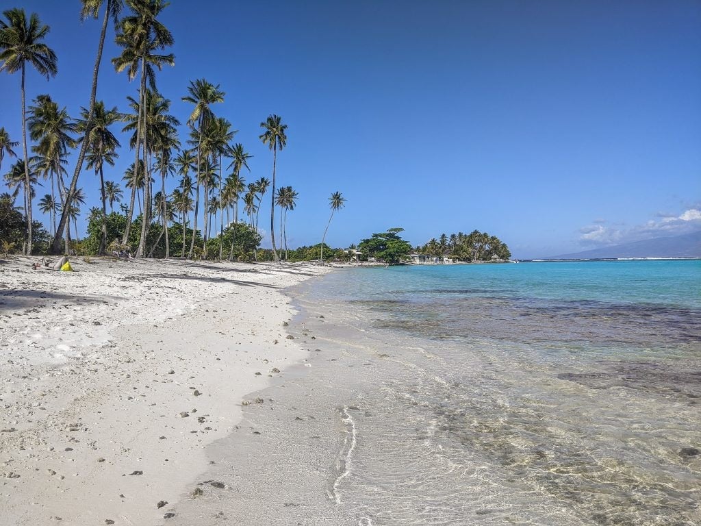 Temae Beach on the island of Moorea, One of the Best Beaches on the Island.