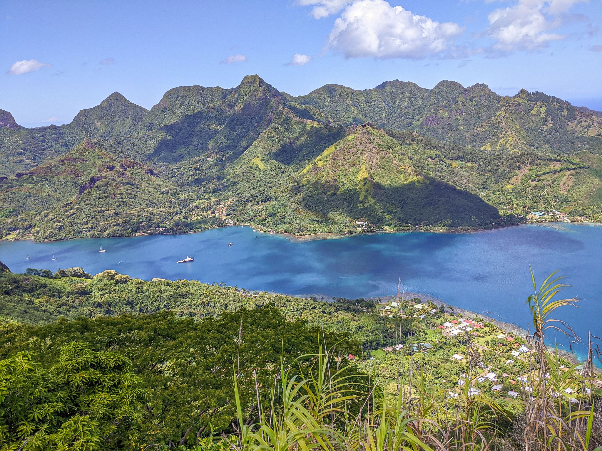 A View of Opunohu Bay From The Top of Mount Rotui in Moorea.