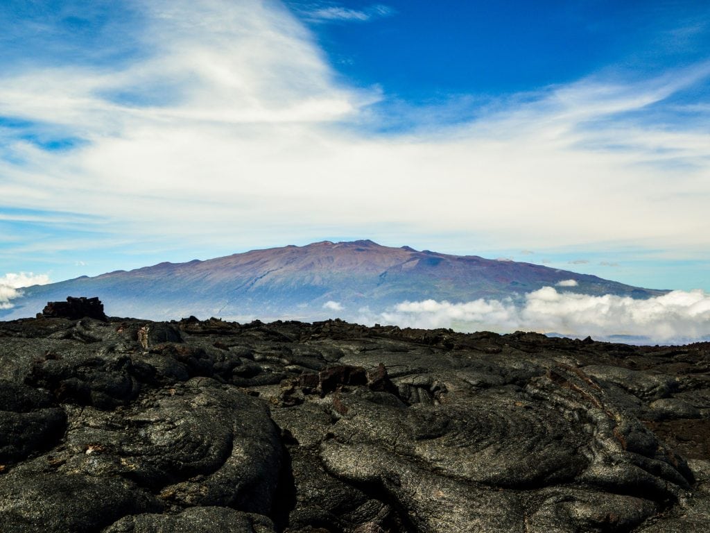 A Distance View of the Top of Mauna Kea.