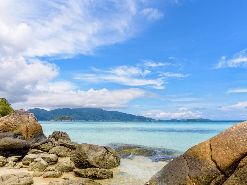Beach View of The Ocean in Koh Ra Wi, Thailand, A Great Island For Hopping.