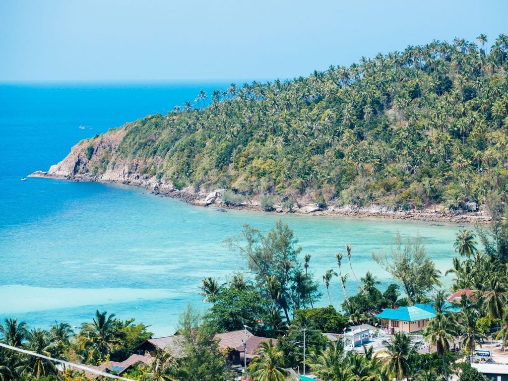 Aerial View of Koh Phangan, A Must Stop during Your Thailand Island Hopping Trip.