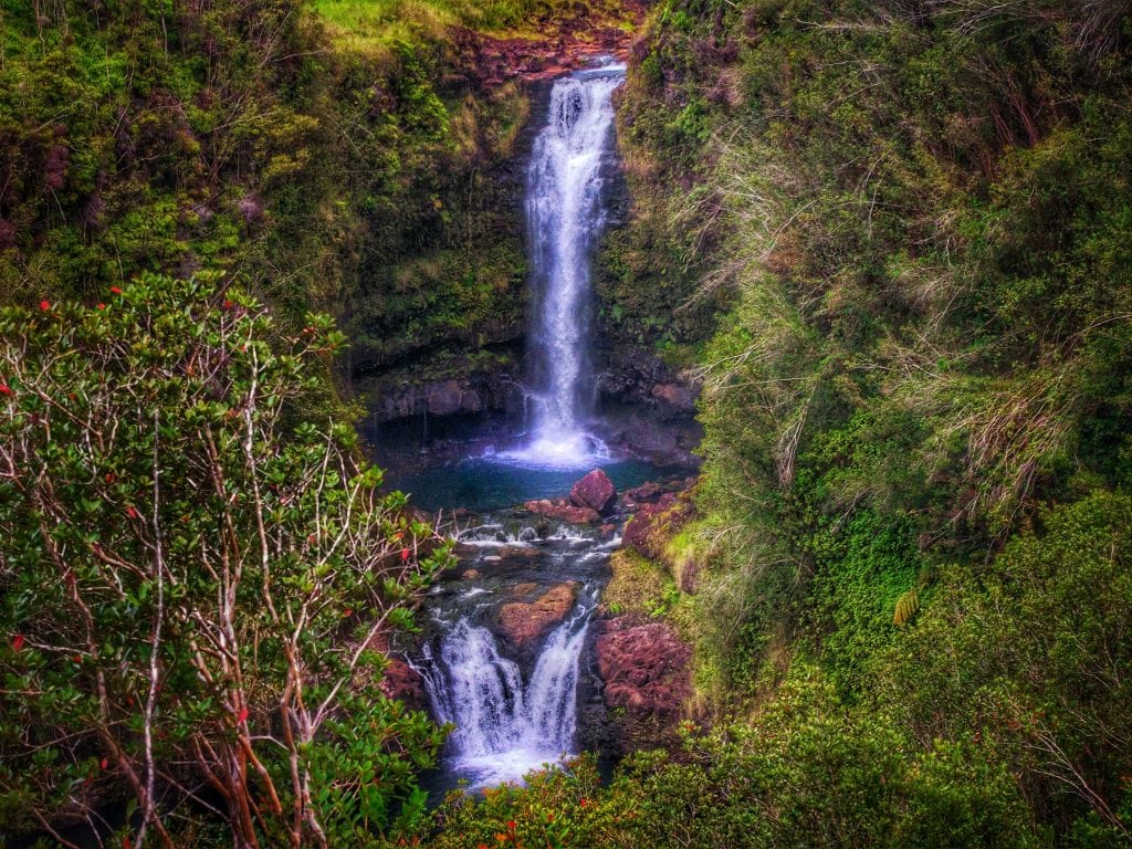 A Beautiful Waterfall In Hilo, Hawaii