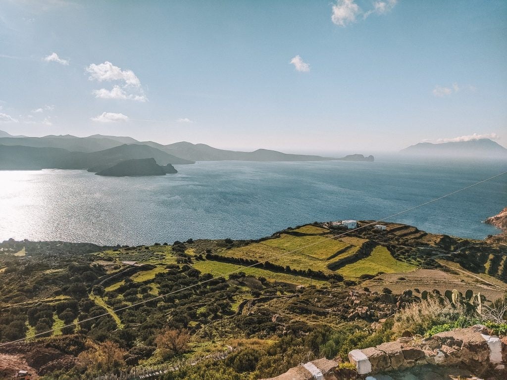 Expansive View of The Ocean From The Top of Milos, Greece.