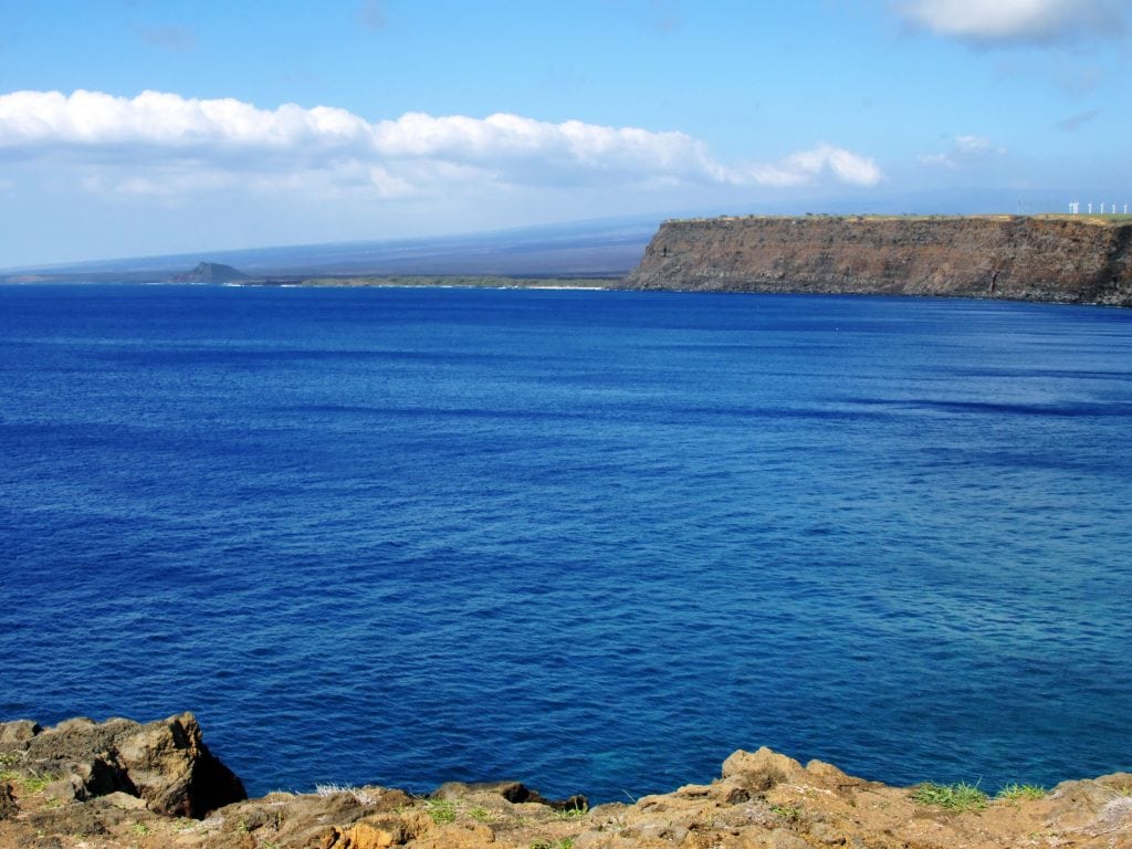 A view of the Pacific Ocean from the Southern Tip of the Big Island of Hawaii.