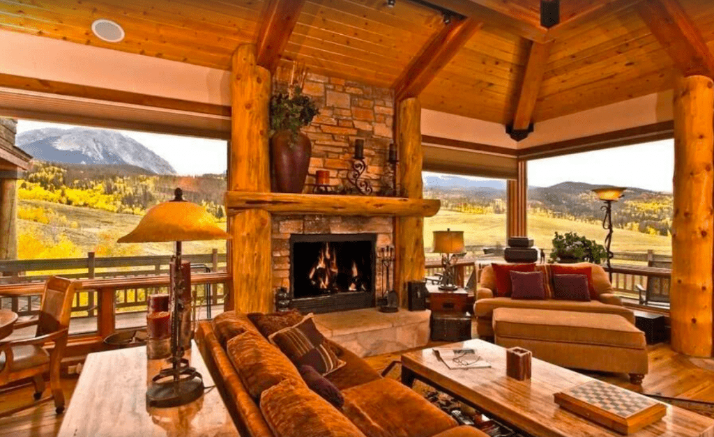A Massive Log Cabin Mansion In Colorado.