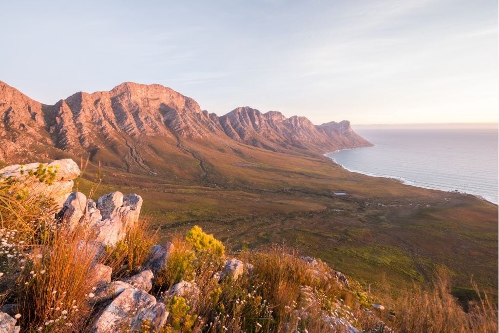 A View of the Bluffs, Cliffs, and Ocean in South Africa.