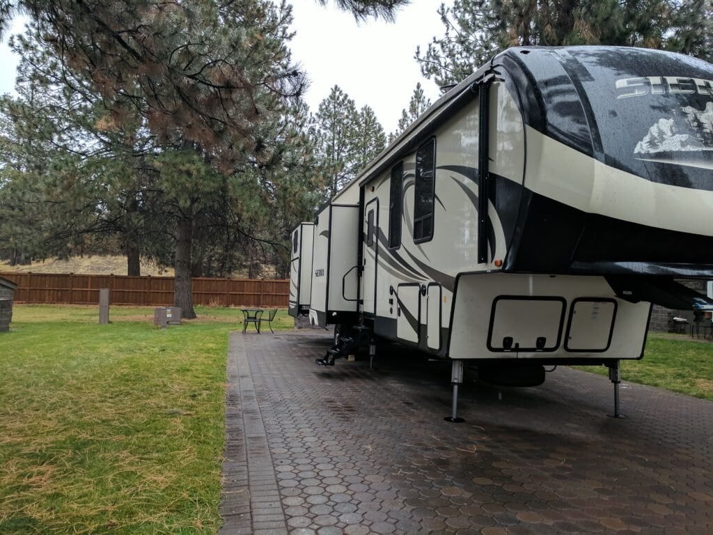 Our Fifth Wheel At Crown Villa RV Resort In Bend, Oregon.