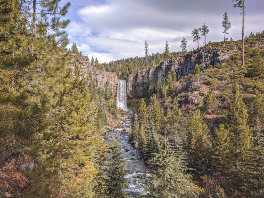 A View of Tumalo Falls, A Great Place To Go Camping Near Bend, Oregon.