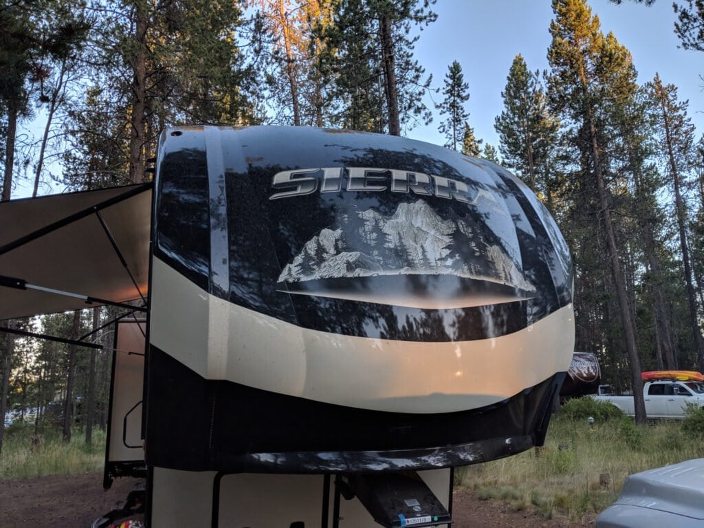 Our Fifth Wheel in A Campground Near Bend, Oregon.