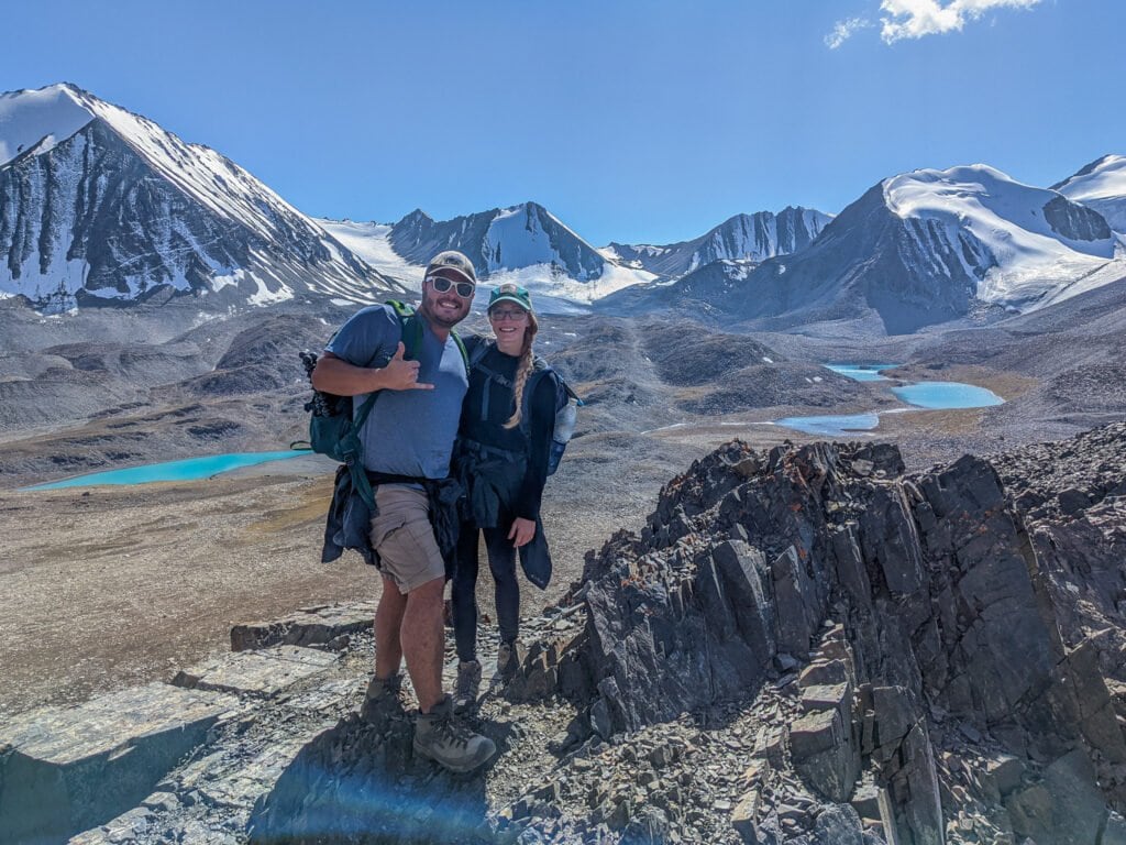Standing on Sary Mogol Pass Looking Out To Beshkol Lake and the Surrounding Alay Mountains