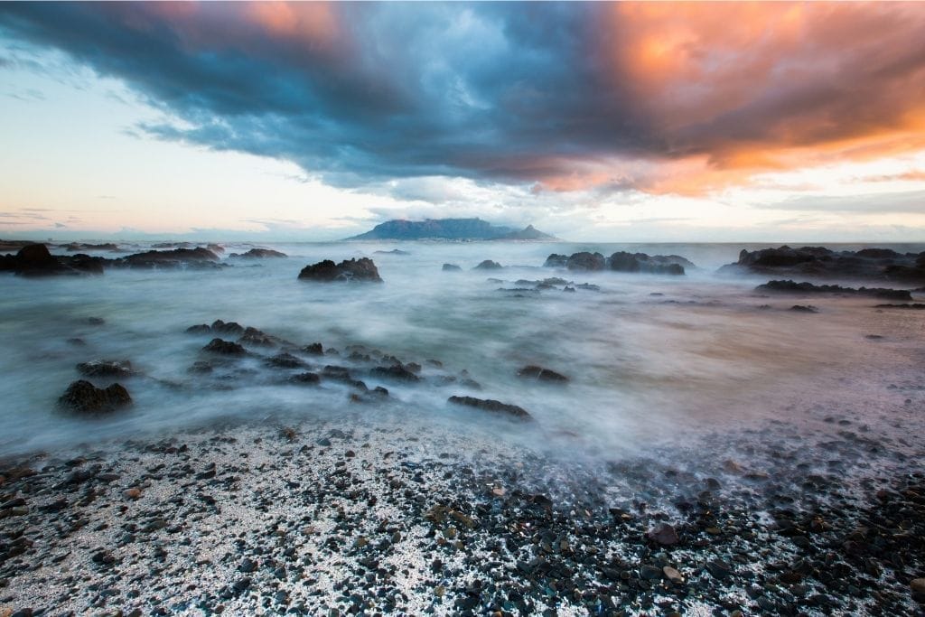 Cold Windy Day In Cape Town South Africa.