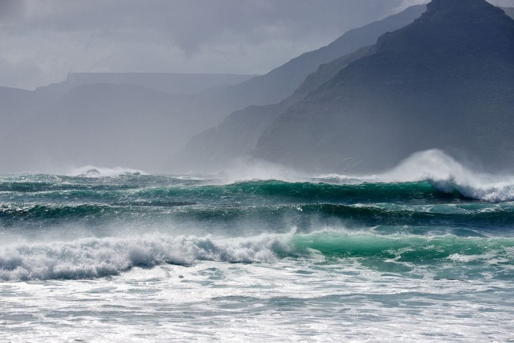 Rainy Day On The Ocean In Cape Town.