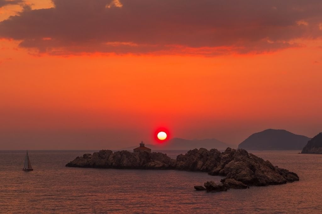 Sunset In Dubrovnik. Watching The Sunset In Dubrovnik In November Is One of the Best Things To Do.