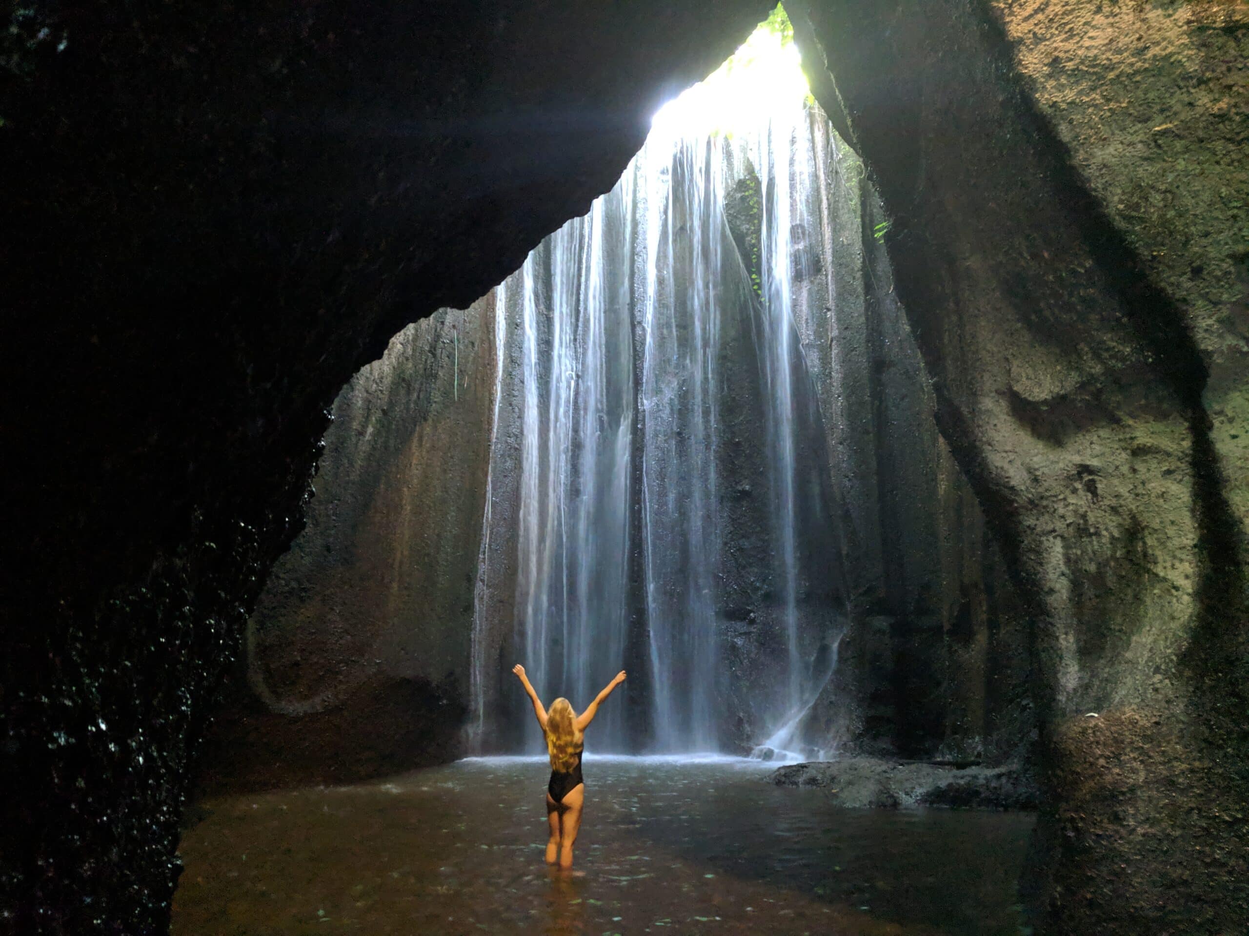 Standing at the bottom of Tukad Cepung Waterfall.