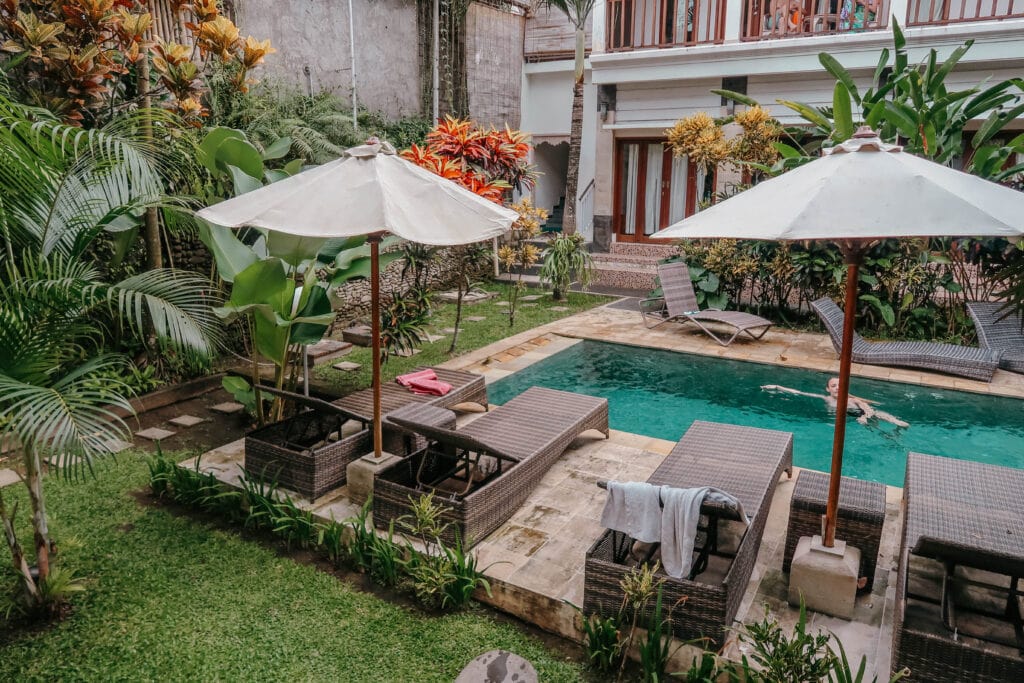 One of the many places we stayed in Bali, Indonesia.