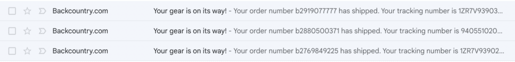 Backcountry shipping confirmation and tracking numbers 