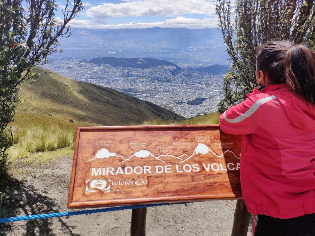 View of volcanic mountains in Ecuador
