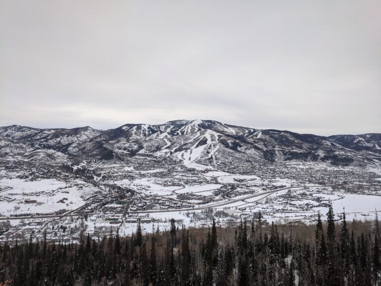 A view of Steamboat Resort from the top of Emerald Mountain.