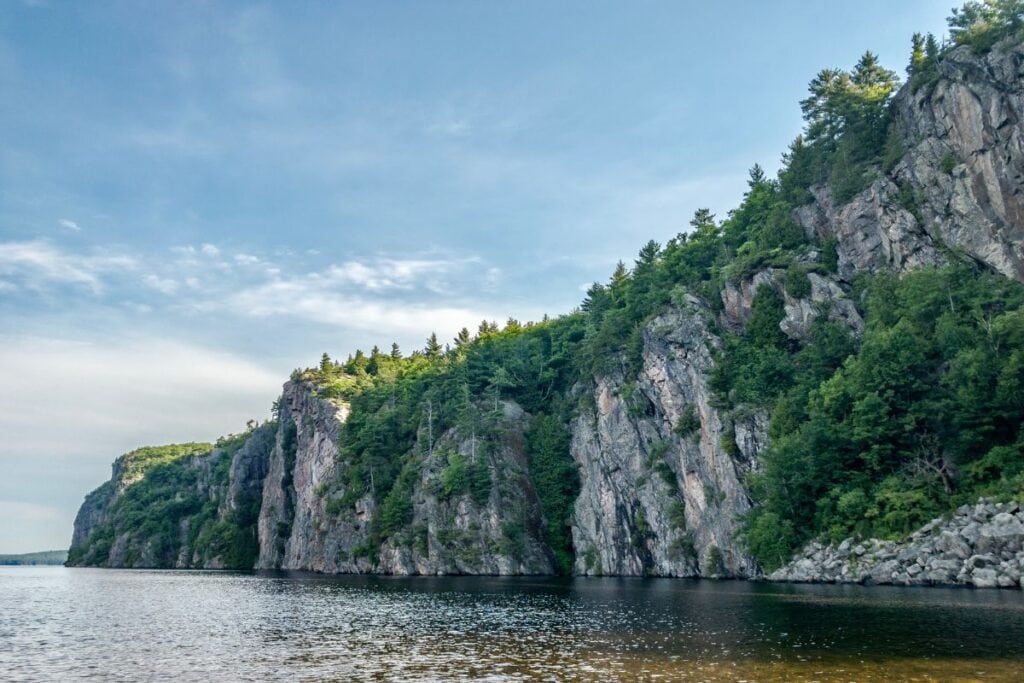 Mazinaw Rock can be seen when camping at Bon Echo Provincial Park