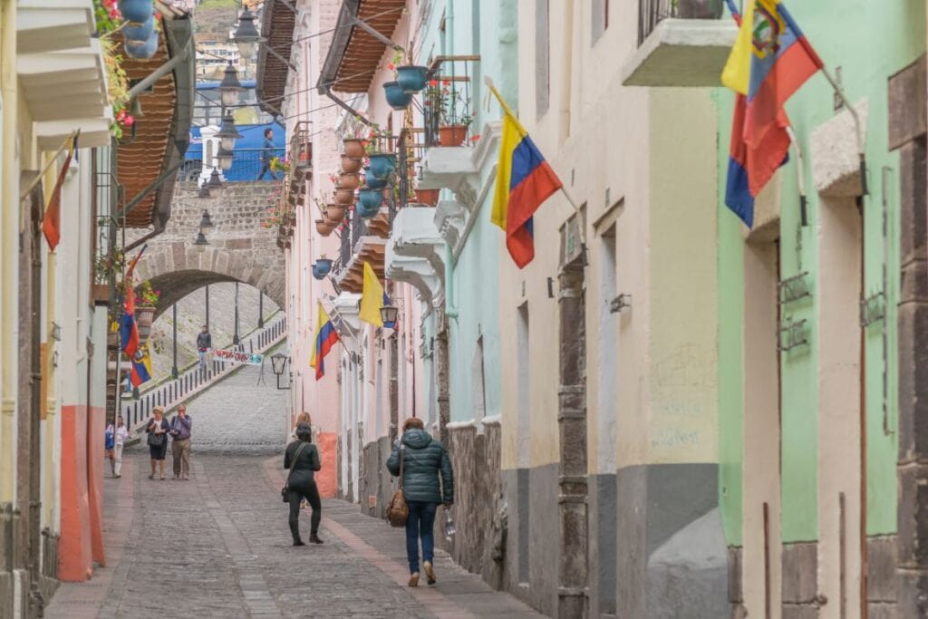 Festive streets in Ecuador in Spring