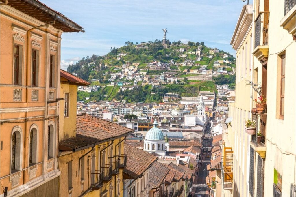 Streets of Quito, Ecuador, where it does not often snow. 