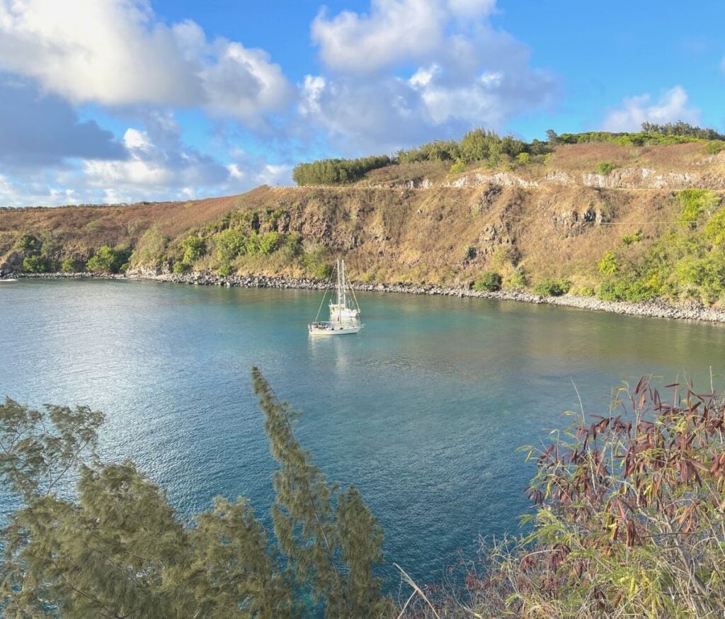 Beach seen when driving in West Maui