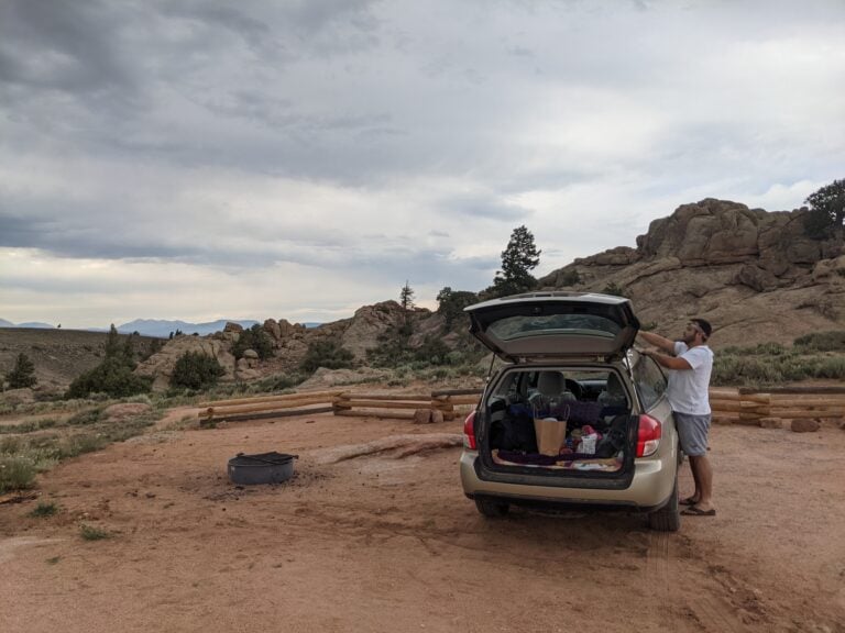 Car camping in Steamboat Springs, Colorado.