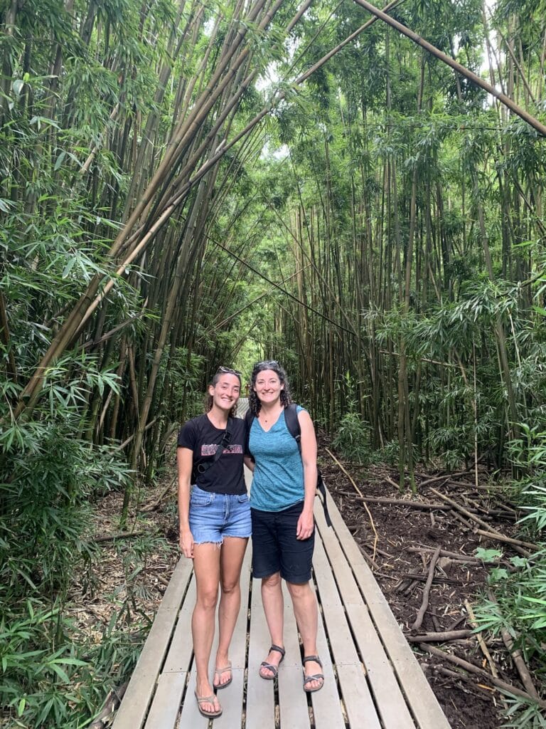 When deciding between Maui vs Big Island consider Pipiwai Trail's beautiful bamboo forest.