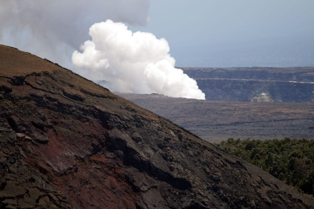 View from helicopter in Hawaii Volcanoes National Park