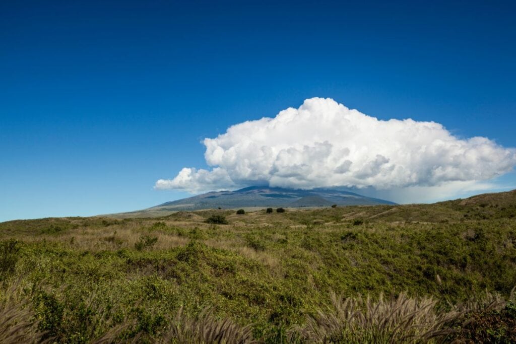 View of Mauna Kea, one of the six volcanoes on Big Island