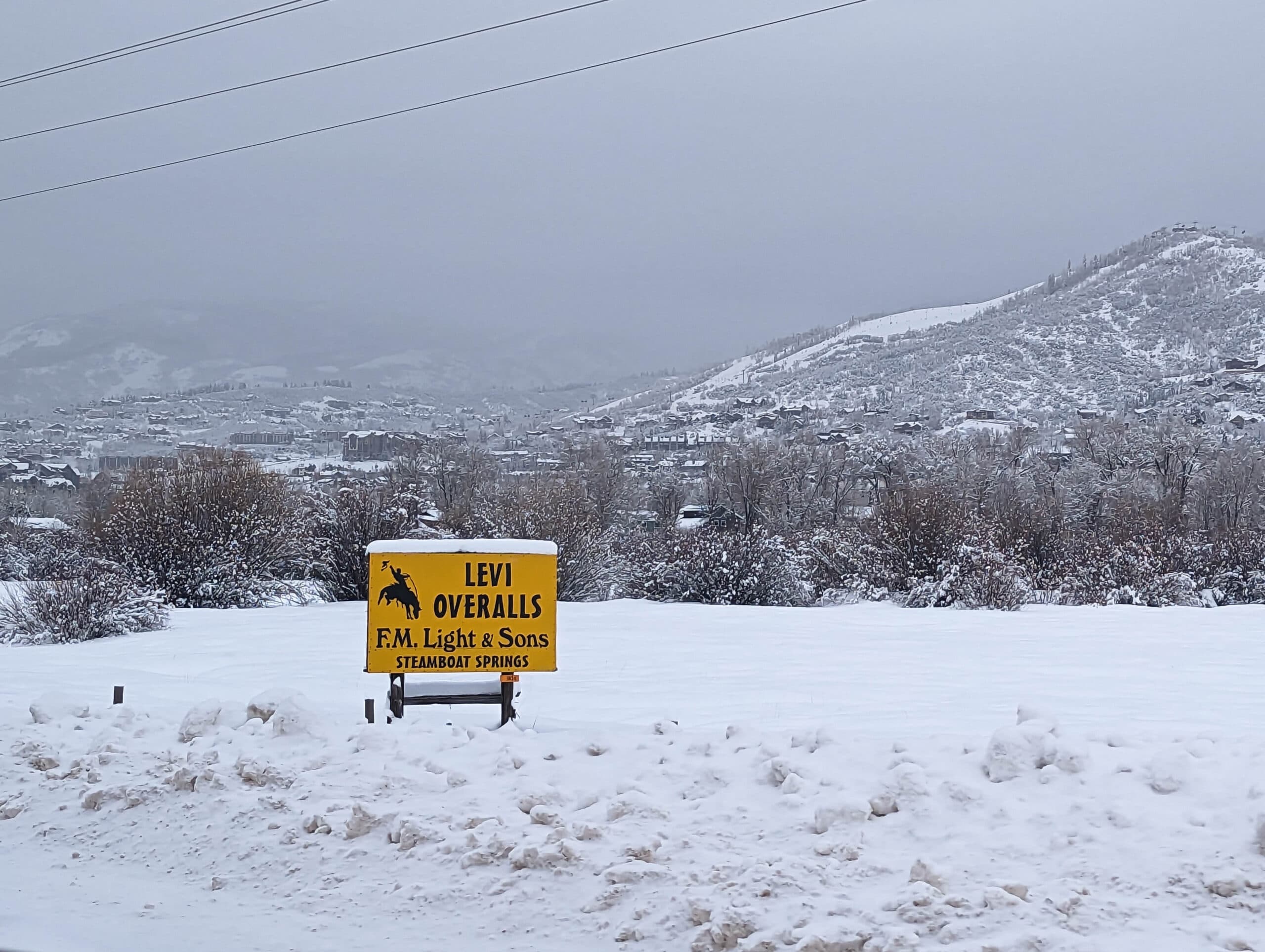 F.M. Light sign while driving into Steamboat Springs, Colorado.
