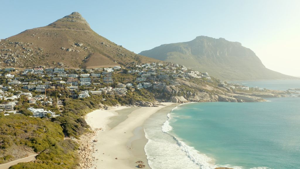 Coastal view of Cape Town and Table Mountain