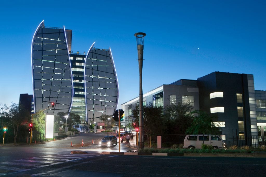 View of night life in Johannesburg