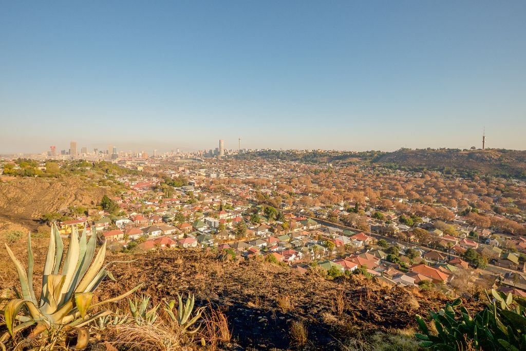 Skyline of Johannesburg and surrounding townships
