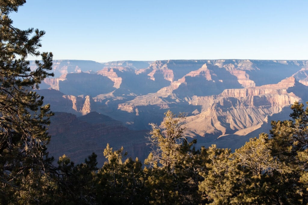 View of Grand Canyon South Rim, a popular spot to take a daytrip to the Grand Canyon