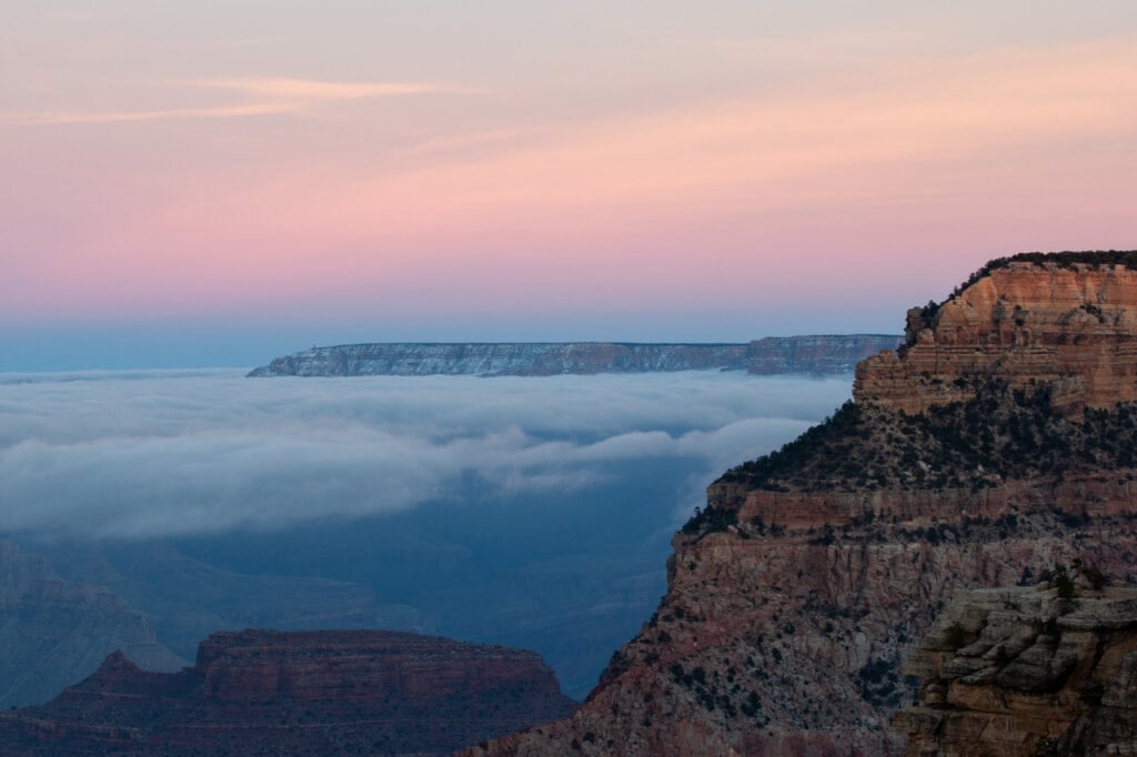 Sunset at Yavapai Point, seen while on a day trip to the Grand Canyon.