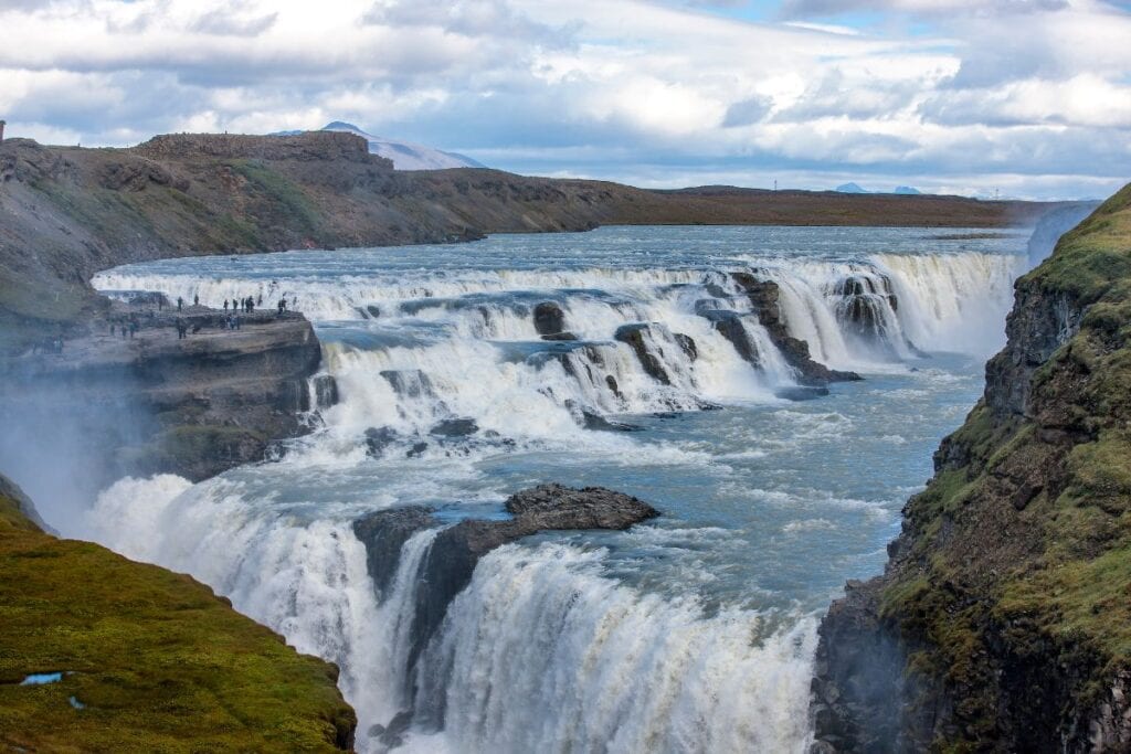 Some of these pathways are closed during winter, making August a wonderful time to visit Gulfoss Falls.