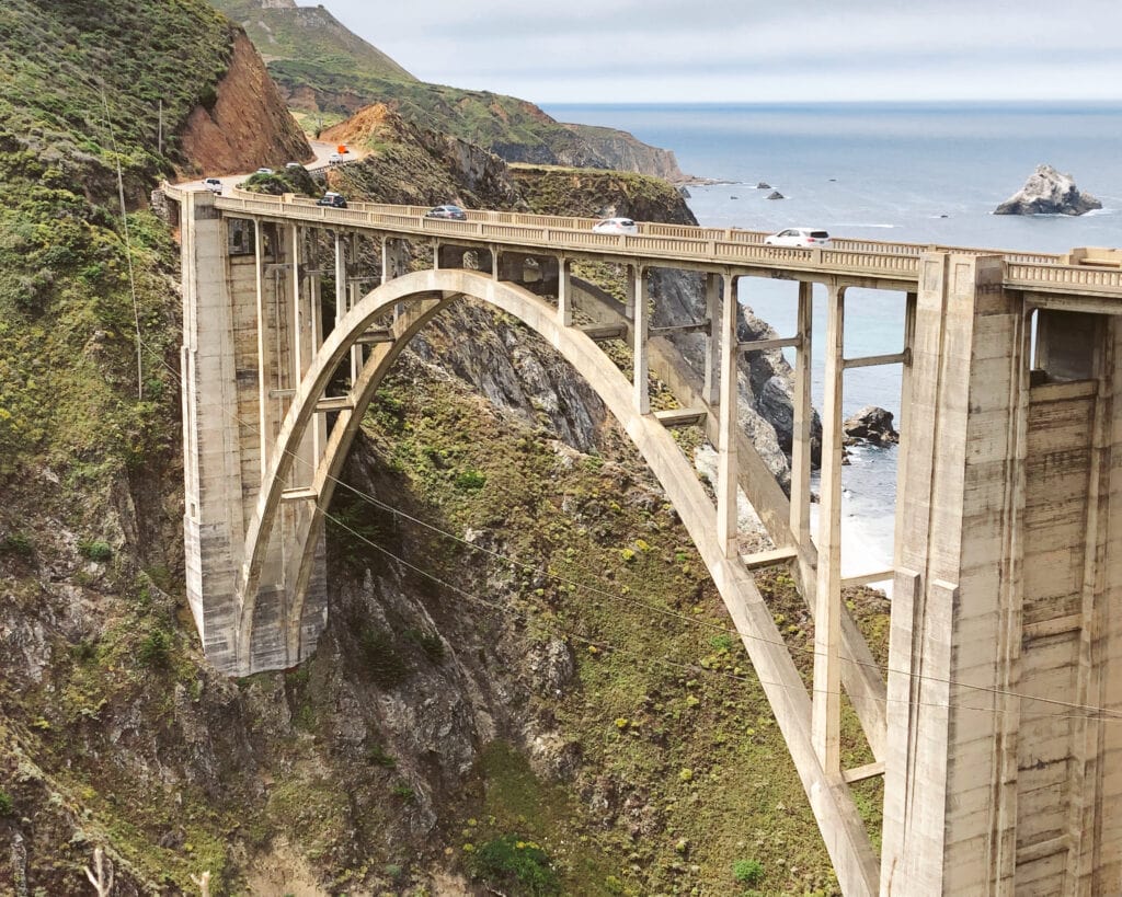 Bixby Bridge is one of the most picturesque spots along the Monterey Bay coastline near Carmel By the Sea.