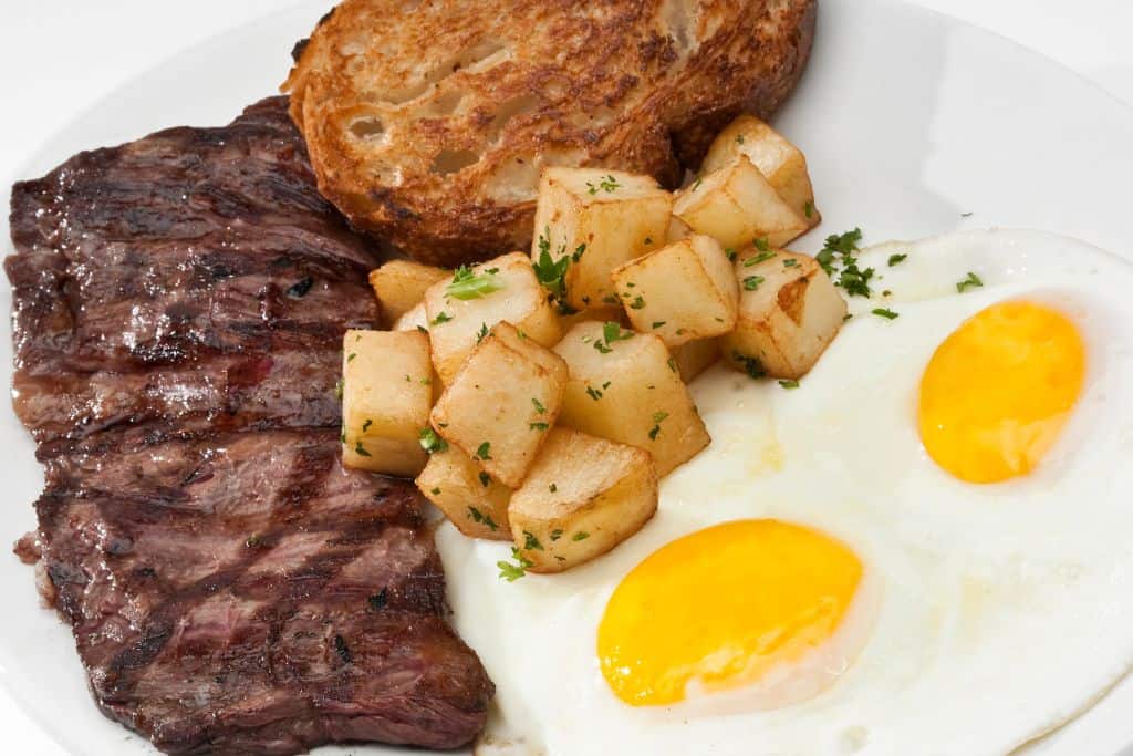Steak and eggs