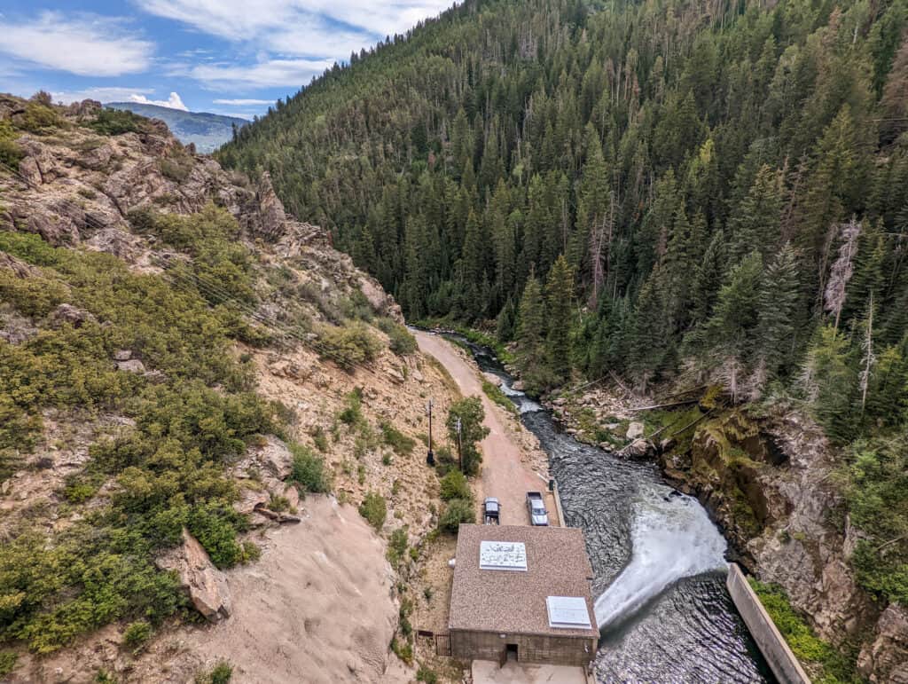 The dam at Stagecoach Reservoir.