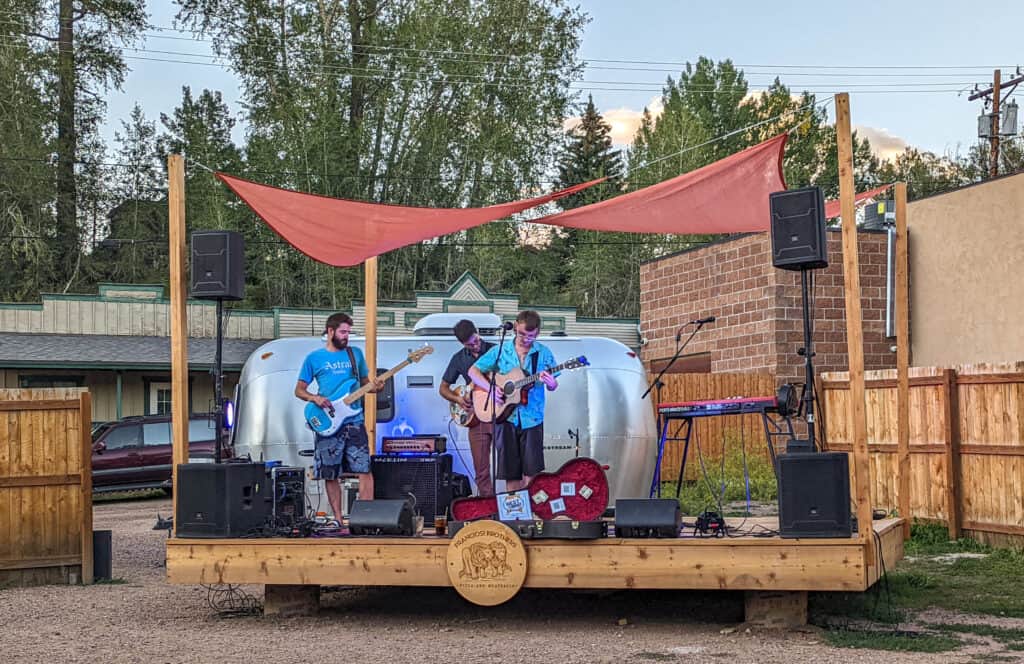 Our friends playing music at Franciosi's restaurant in Oak Creek, Colorado.