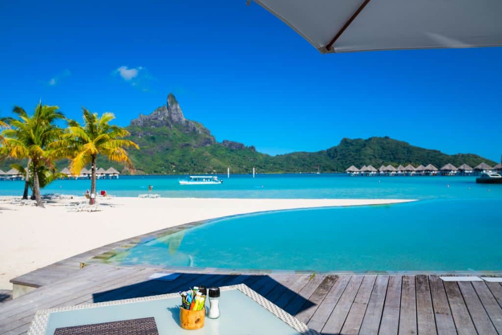 Restaurant in Bora Bora with an oceanfront view