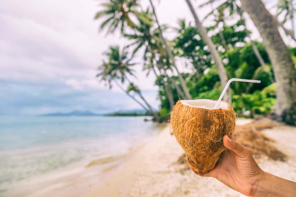 If you're under the drinking age in Bora Bora you can still enjoy a refreshing drink of fresh coconut water!