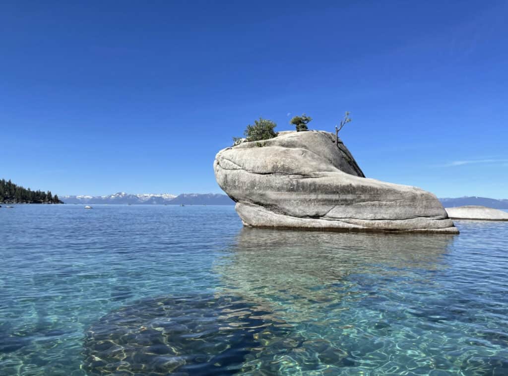 Bonsai Rock in Lake Tahoe can be access by hiking and kayaking and shouldn't be missed!