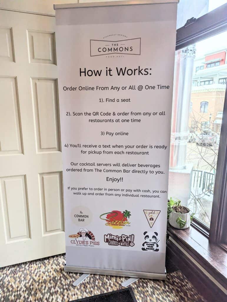 Instructions on how to order food at The Commons, a new restaurant in our hometown, Steamboat Springs.